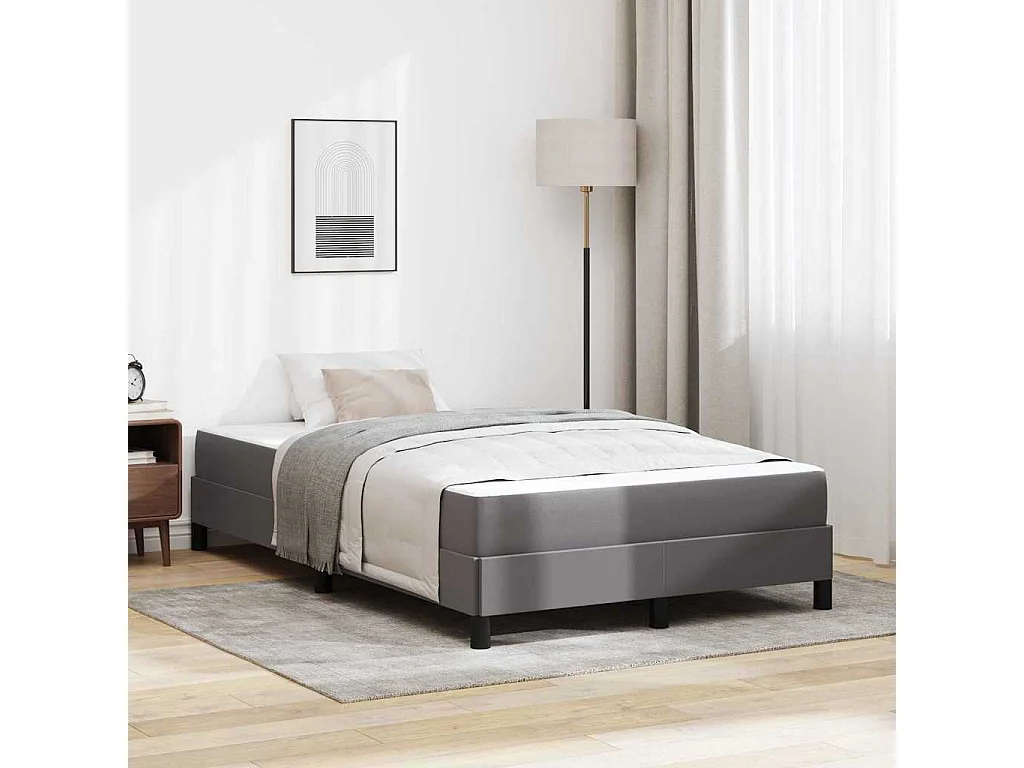 Lit avec matelas Gris 120 x 200 cm Faux cuir