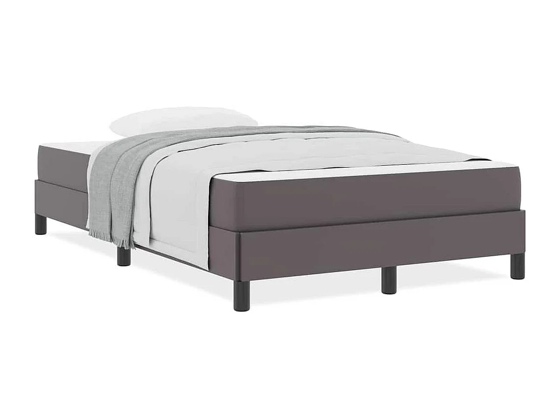 Lit avec matelas Gris 120 x 200 cm Faux cuir