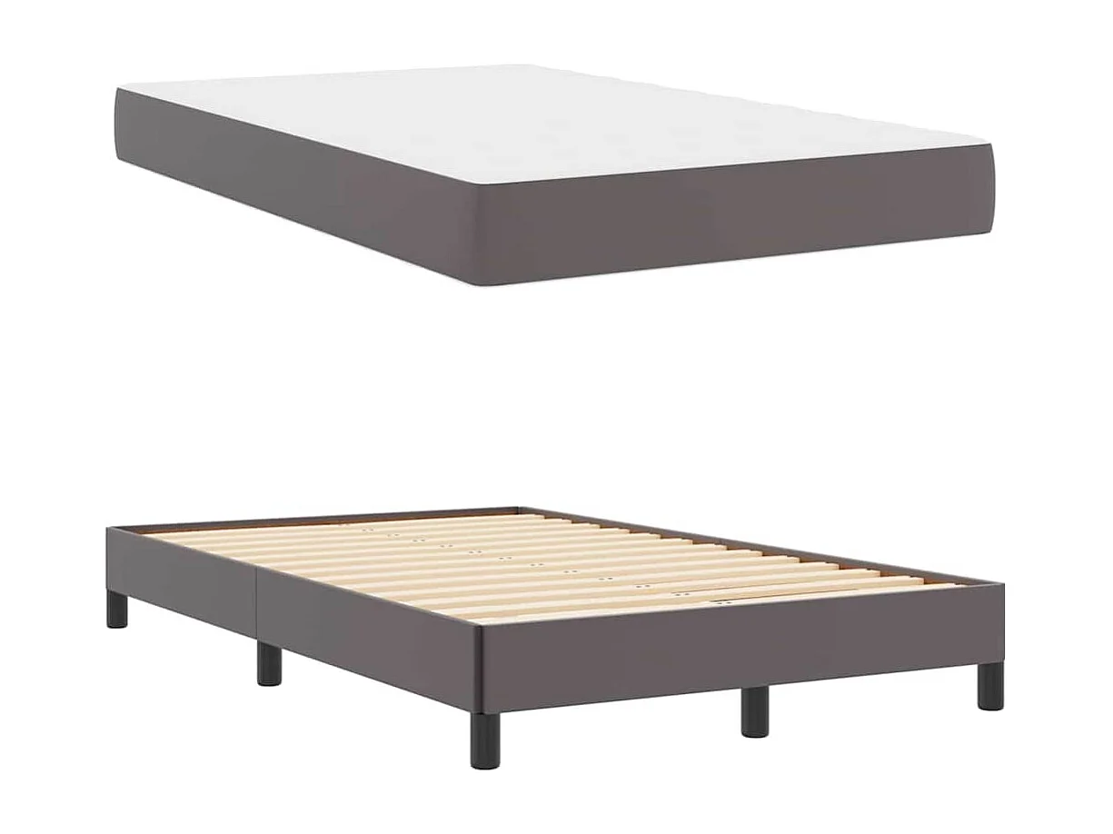 Lit avec matelas Gris 120 x 200 cm Faux cuir