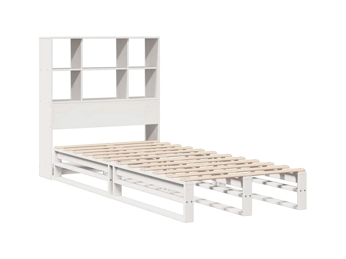 Weißes Regalbett ohne Matratze 90x200 cm Massivholz