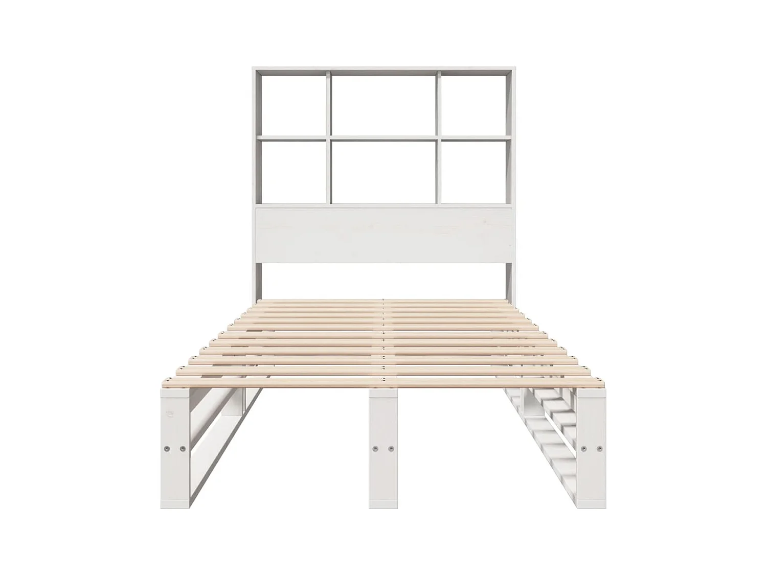 Weißes Regalbett ohne Matratze 90x200 cm Massivholz