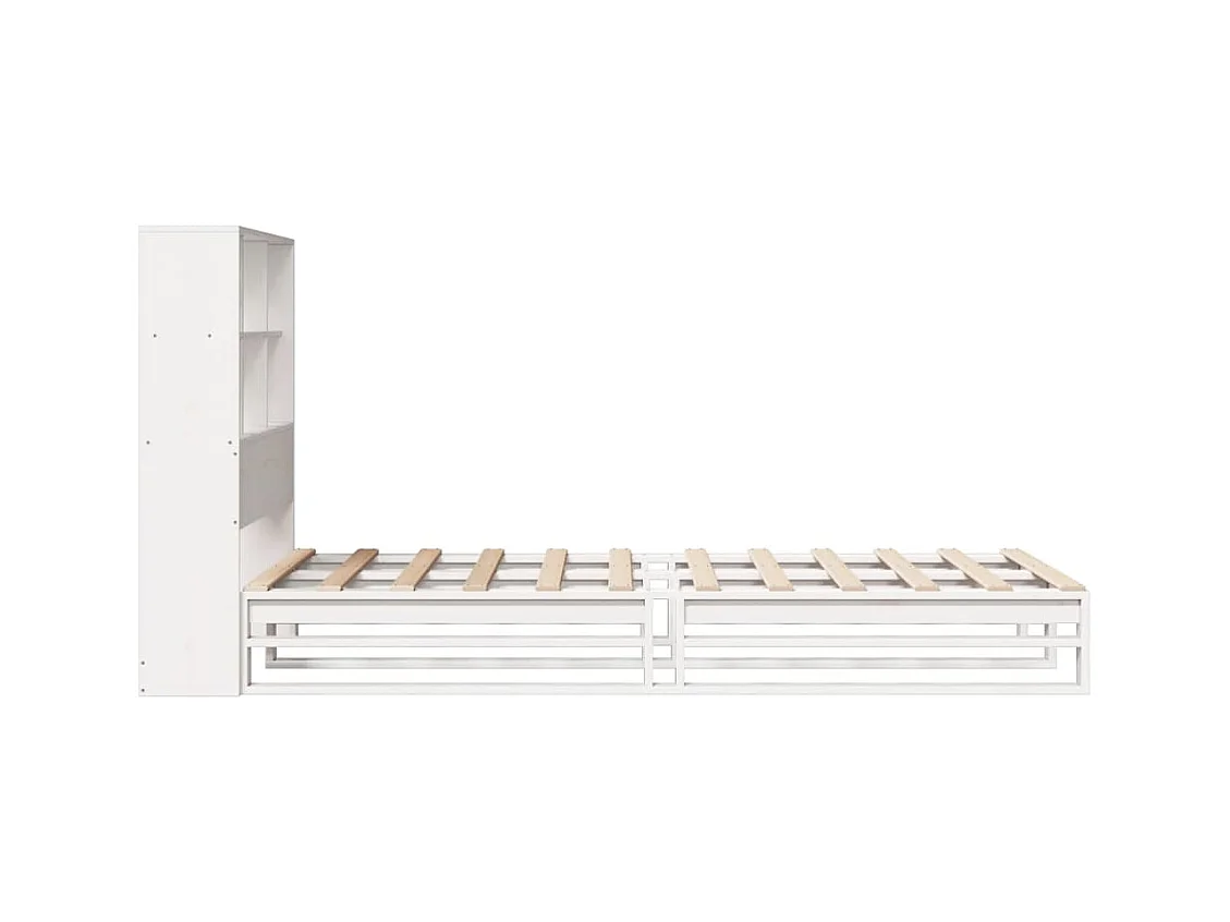 Weißes Regalbett ohne Matratze 90x200 cm Massivholz