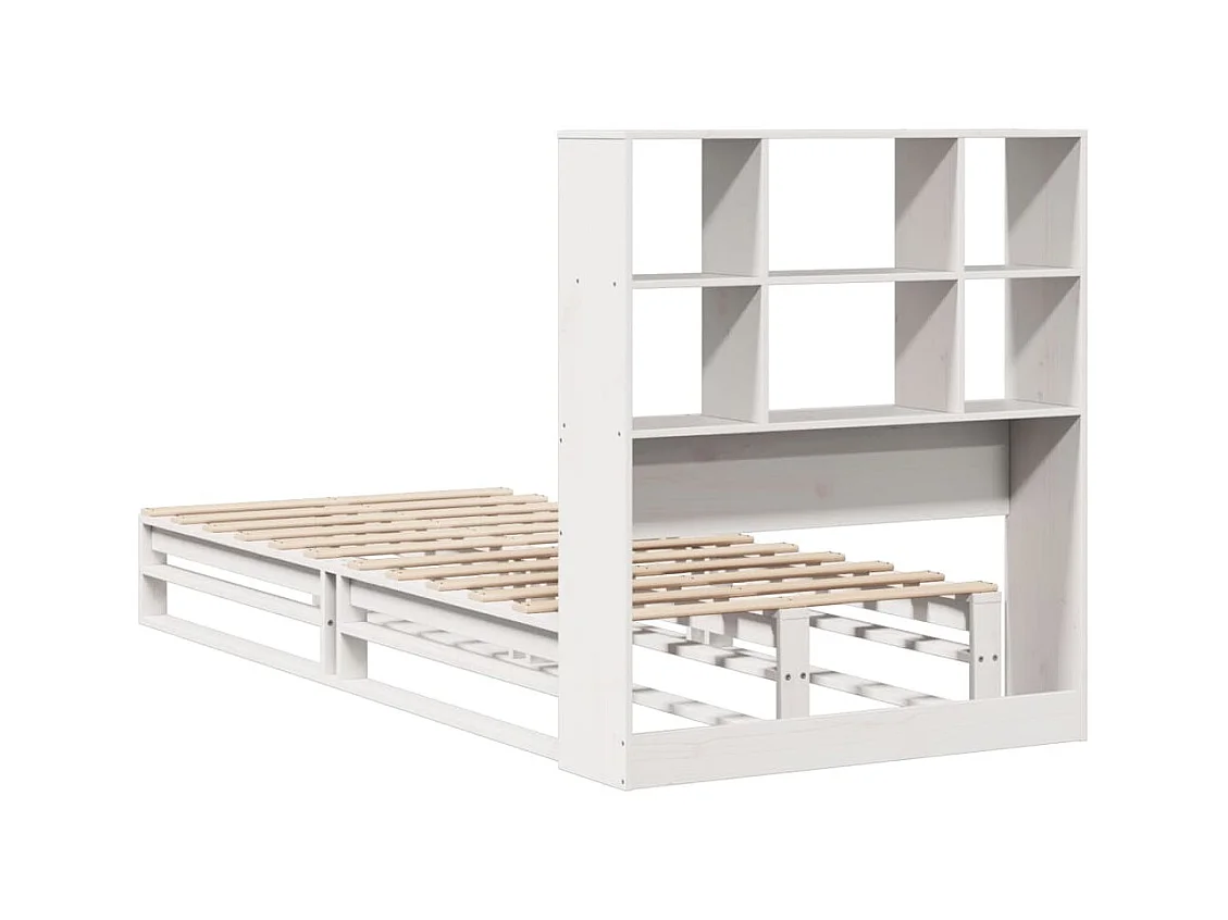 Weißes Regalbett ohne Matratze 90x200 cm Massivholz