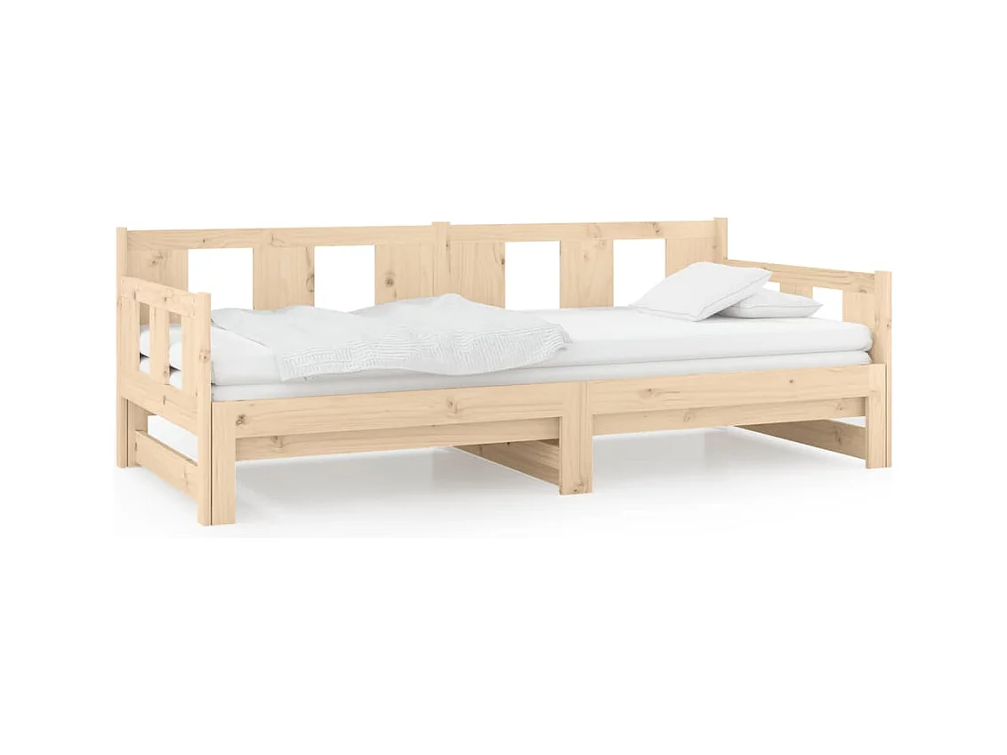 Lit coulissant sans matelas bois de pin solide 2x(80x200) cm