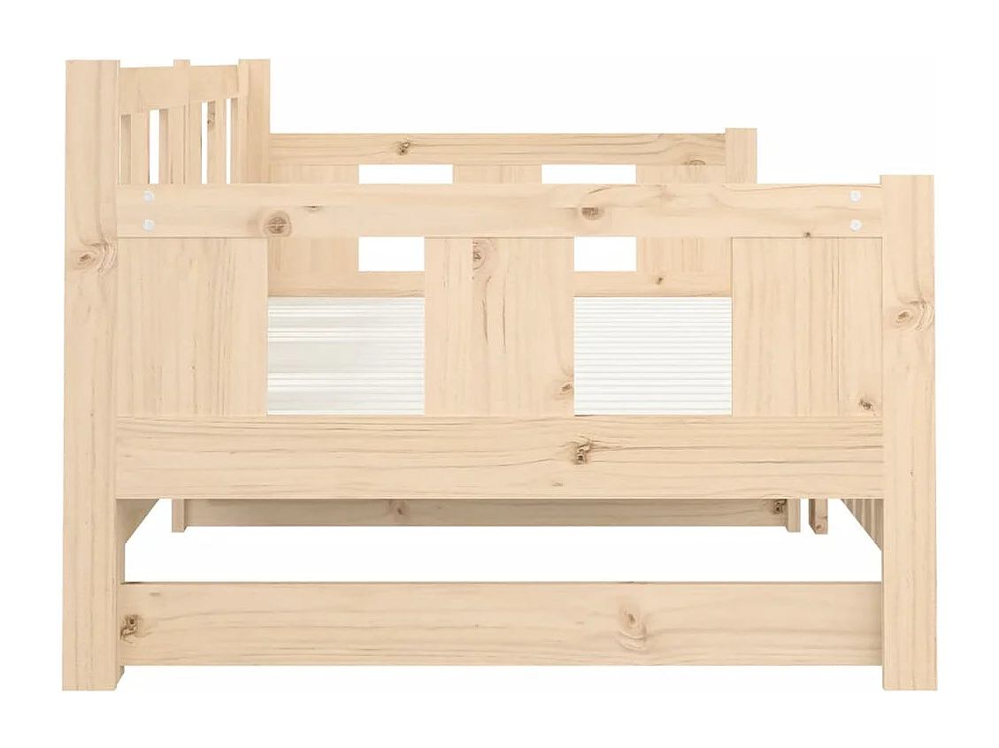 Lit coulissant sans matelas bois de pin solide 2x(80x200) cm