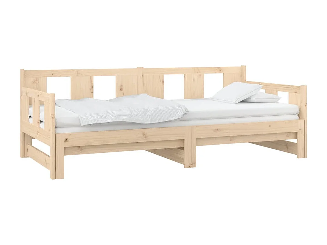 Lit coulissant sans matelas bois de pin solide 2x(80x200) cm