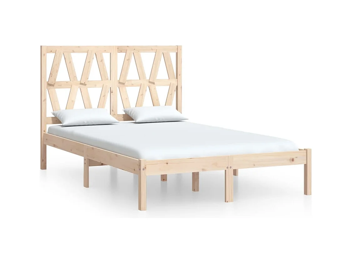 Estructura de cama de madera maciza sin colchón