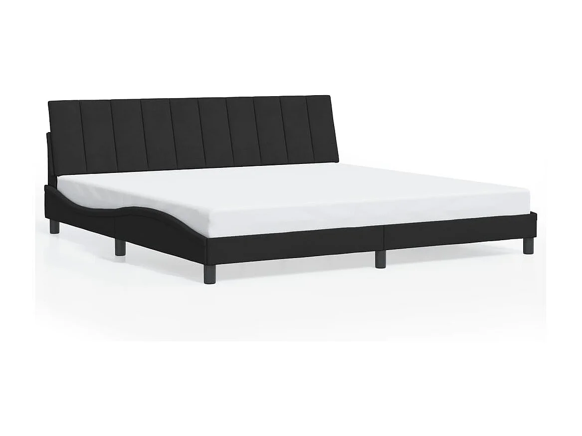 Struttura letto senza materasso nero 200x200 cm velluto