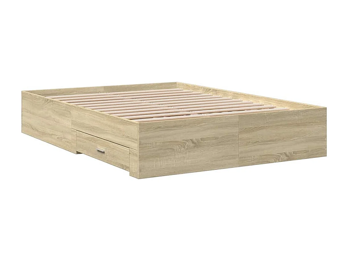 Bedframe met lades zonder matras sonoma eiken 135x190 cm