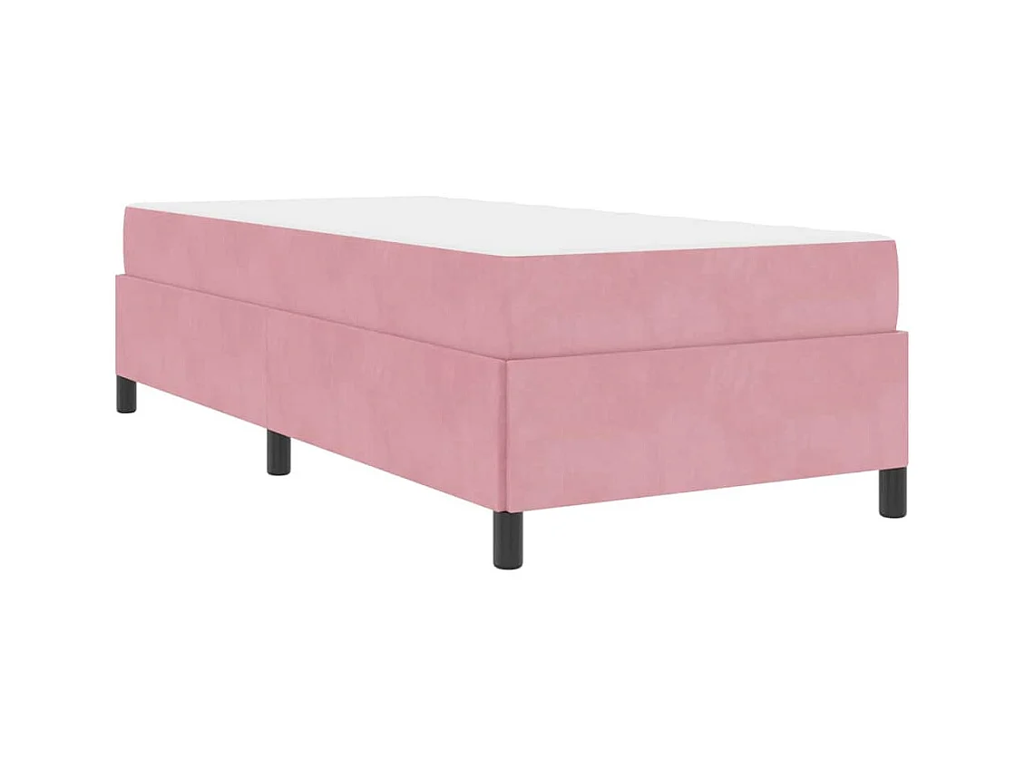 Struttura letto con materasso Rosa e bianco 90 x 190 cm Velluto