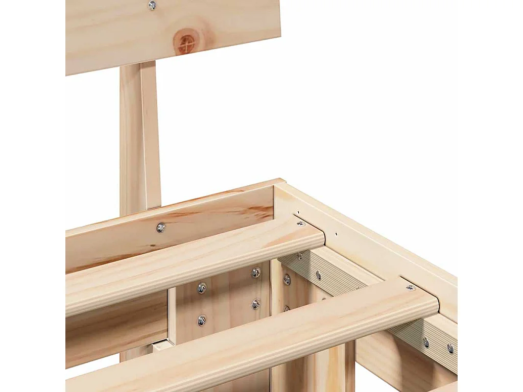 Estructura de cama marrón 150 x 200 cm madera maciza de pino