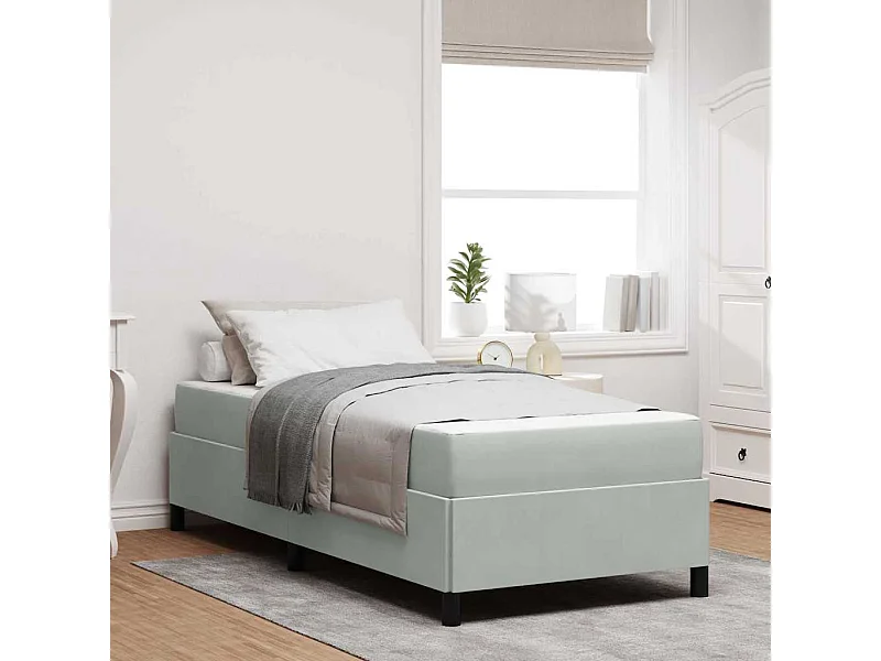 Bedframe Lichtgrijs, grijs en wit 90 x 200 cm Fluweel