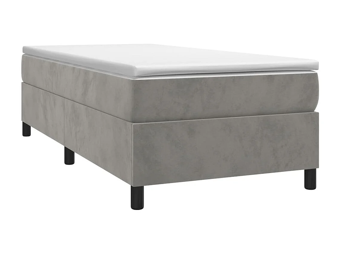 Rete a doghe e materasso Grigio chiaro 90x200 cm Velvet