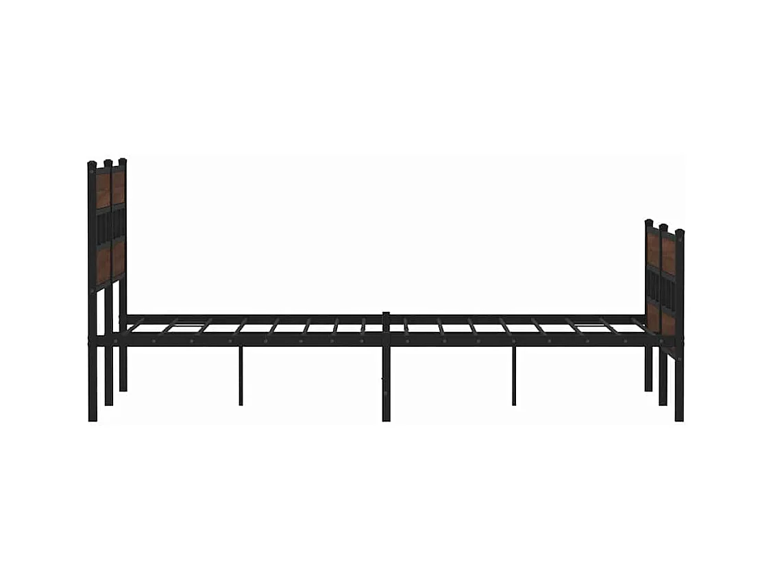 Estructura de cama de metal sin colchón roble marrón 160x200 cm
