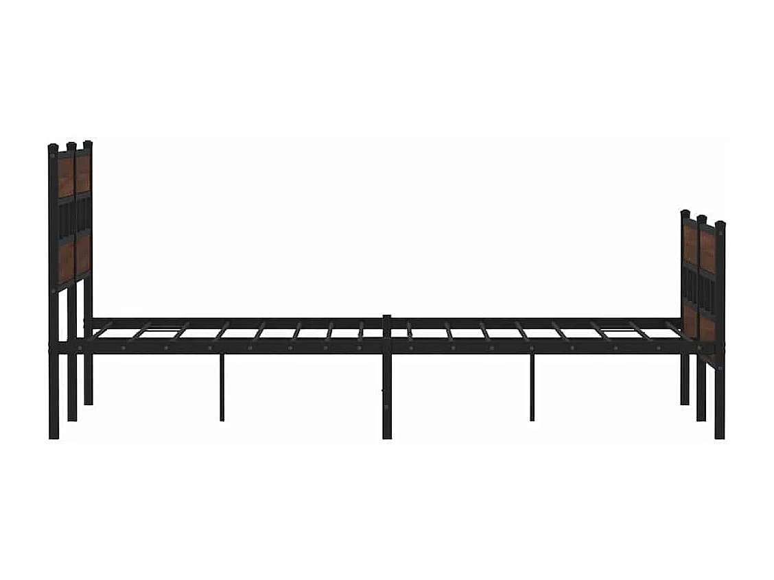 Estructura de cama de metal sin colchón roble marrón 160x200 cm