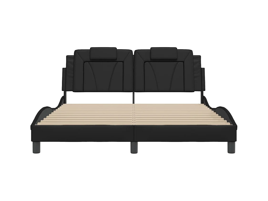 Bedframe met LED zonder matras zwart 160x200 cm