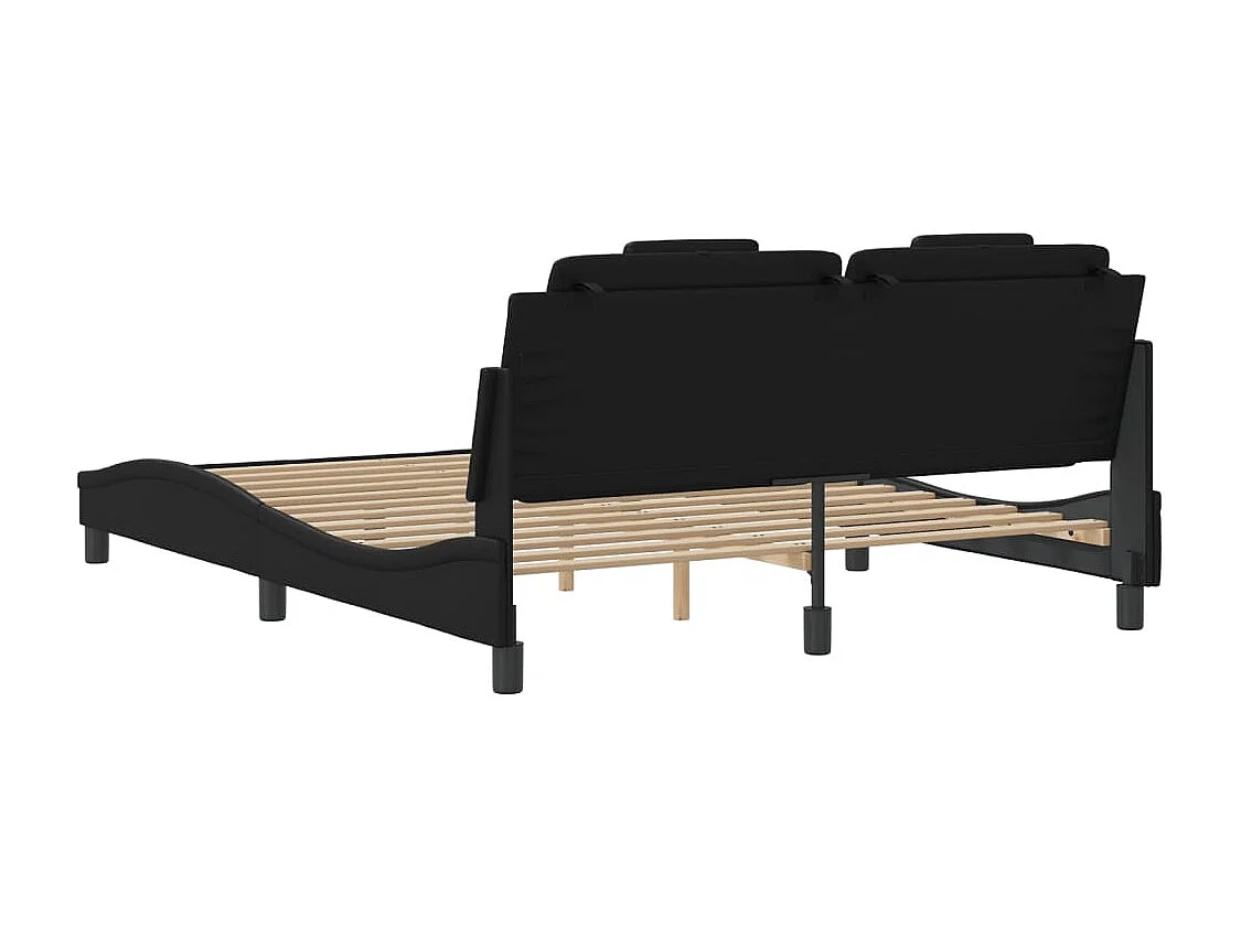 Bedframe met LED zonder matras zwart 160x200 cm