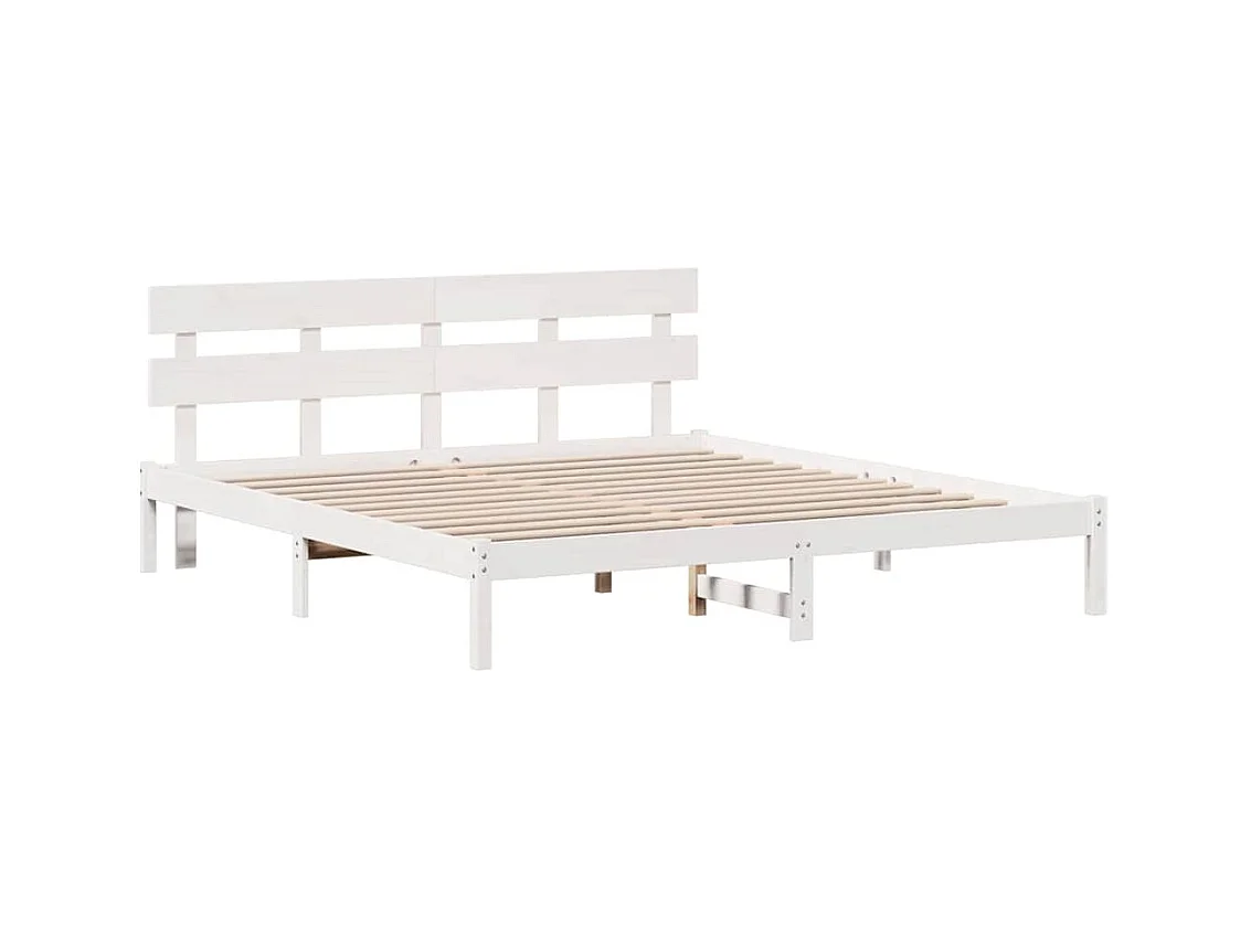 Struttura letto bianca 180 x 200 cm Legno massello di pino