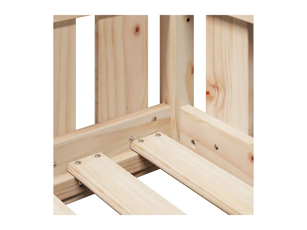 Struttura letto per bambini a forma di casa senza materasso in pino massiccio