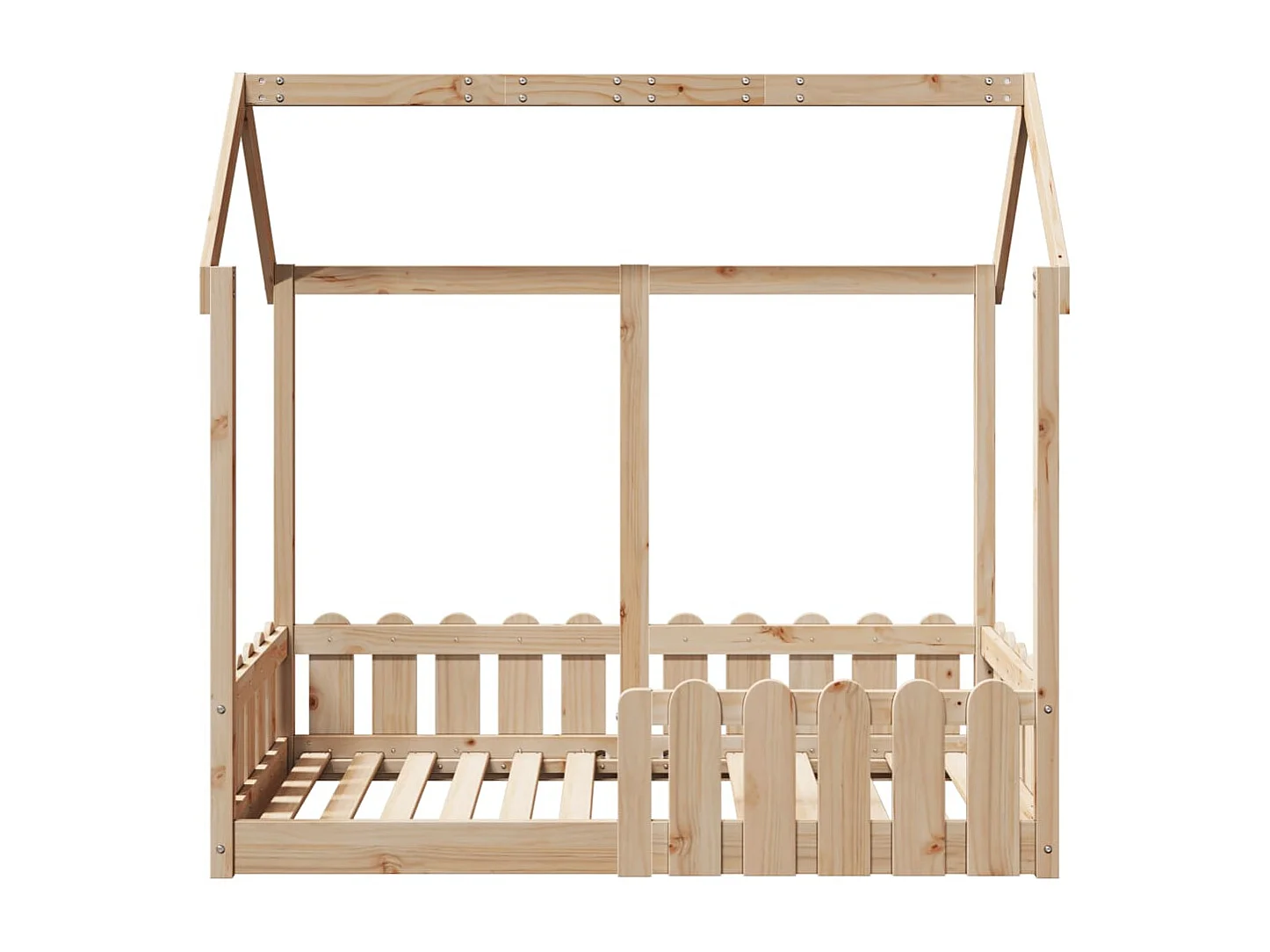 Kinderbettgestell Hausform ohne Matratze Kiefer massiv