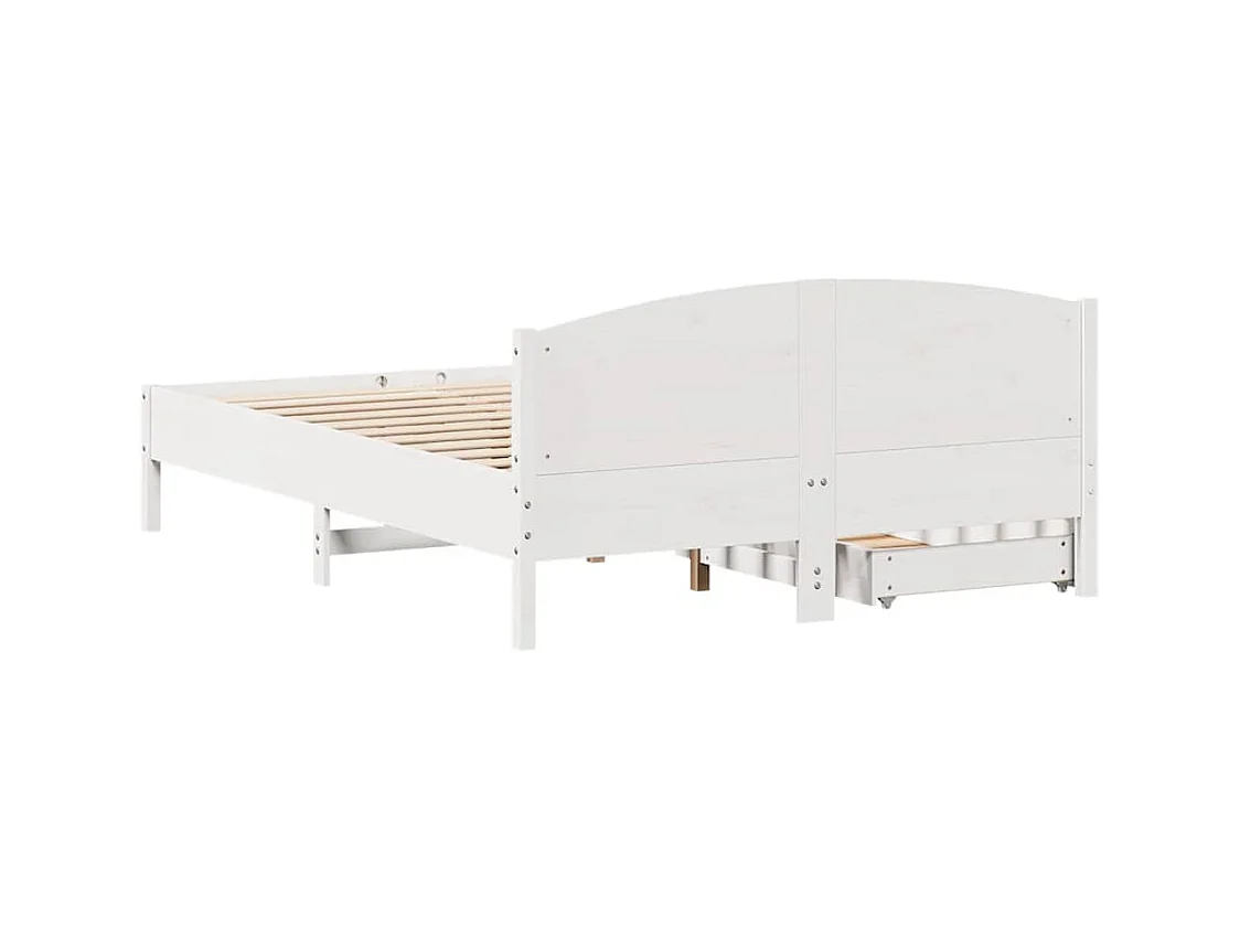 Estructura de cama sin colchón blanco 120x190 cm madera maciza de pino