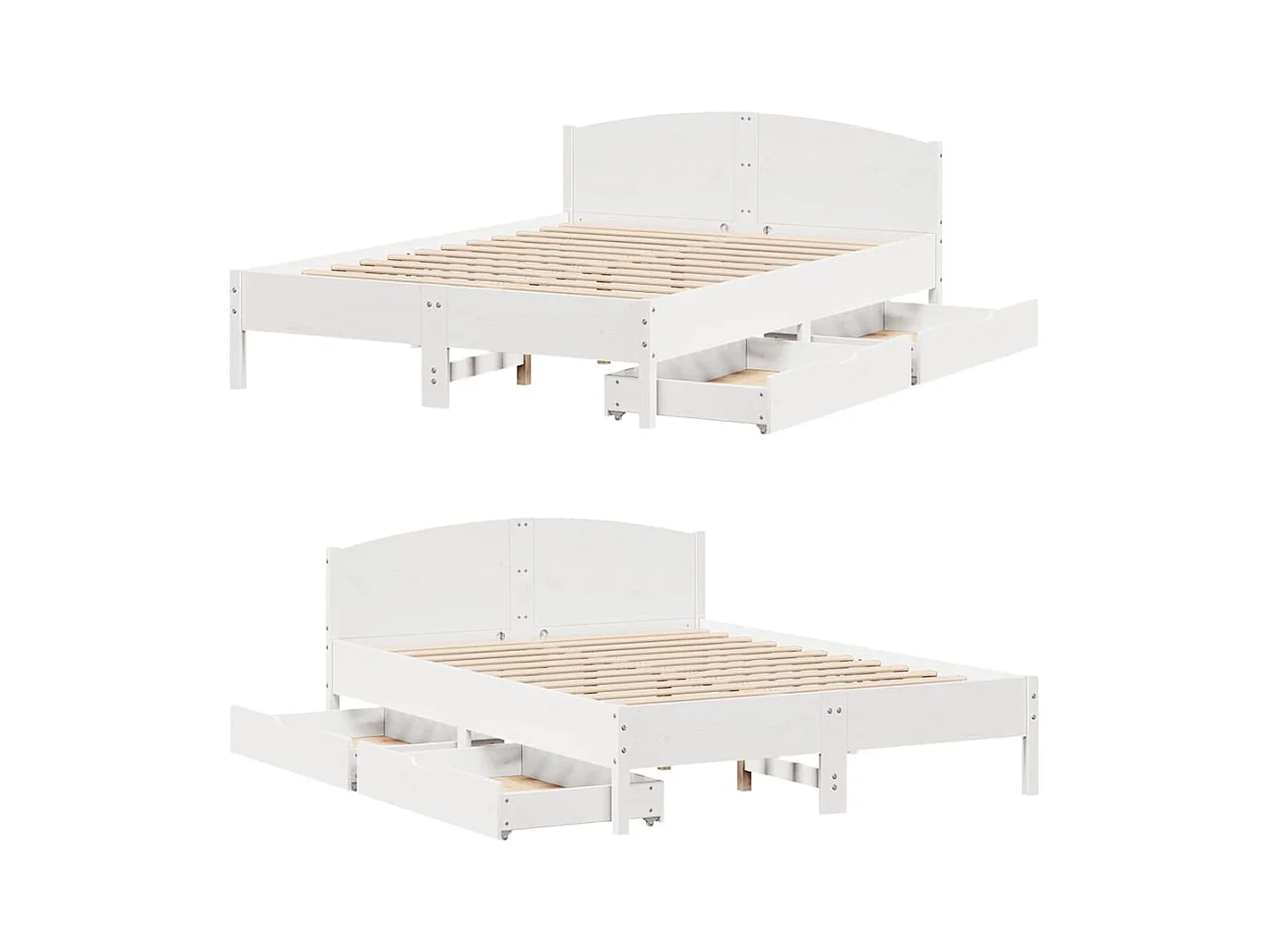 Estructura de cama sin colchón blanco 120x190 cm madera maciza de pino