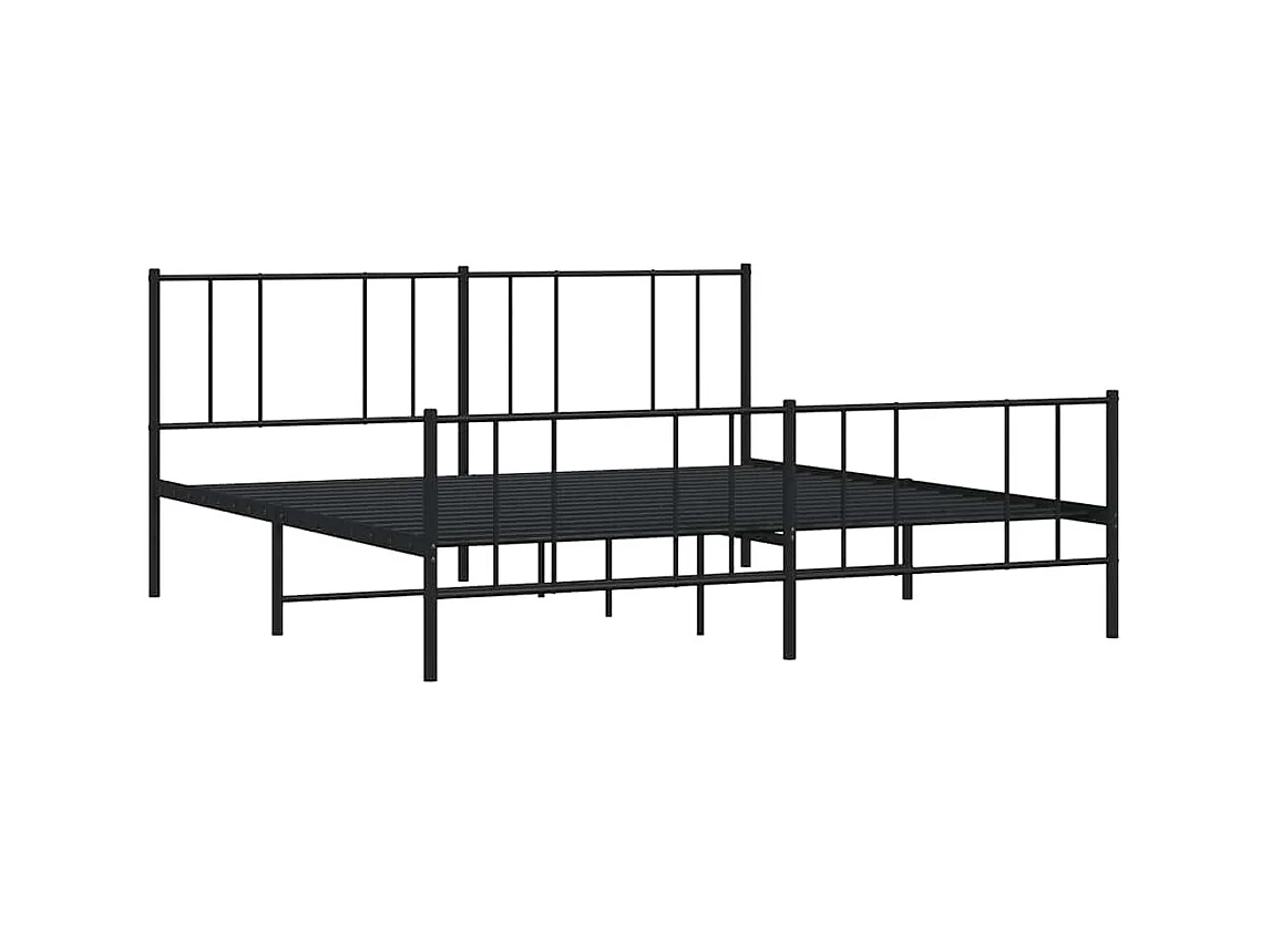 Struttura letto in metallo senza materasso con pediera nera 180x200cm