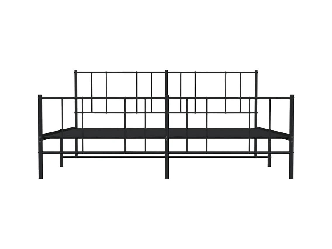 Struttura letto in metallo senza materasso con pediera nera 180x200cm