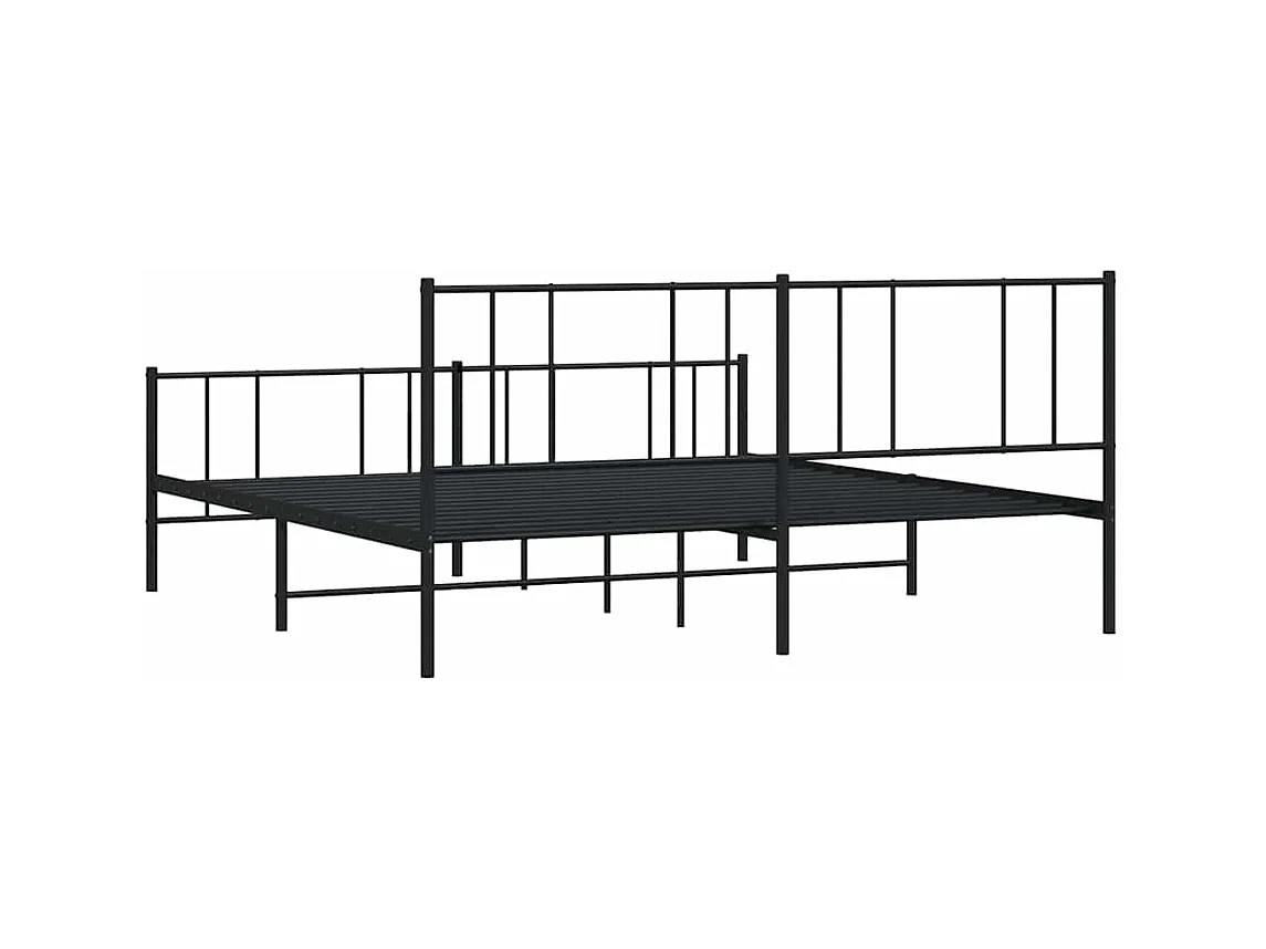 Struttura letto in metallo senza materasso con pediera nera 180x200cm