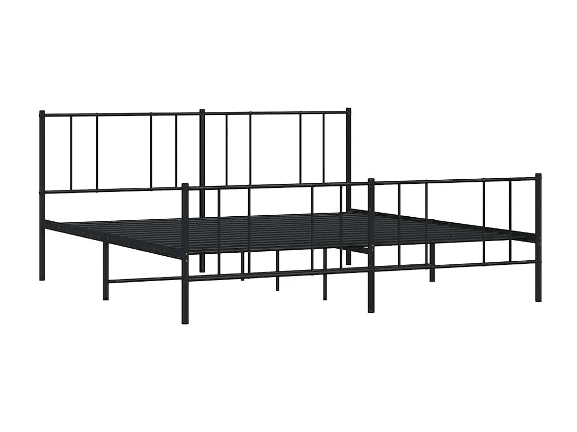 Estructura de cama de metal sin colchón con pie de cama negro 180x200cm