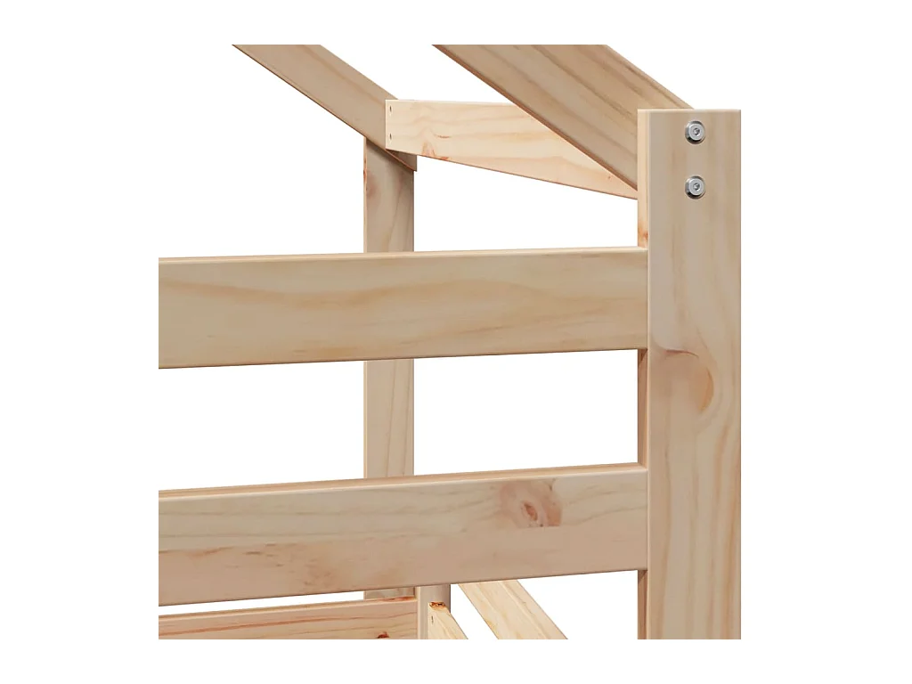 Stapelbed met ladder en dak zonder matras 90x200 cm