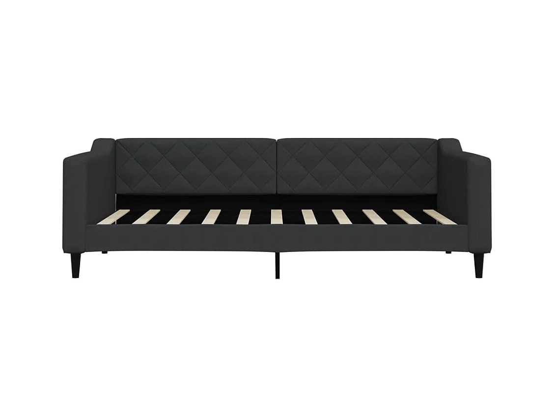 Lit de jour avec matelas noir 90x190 cm tissu