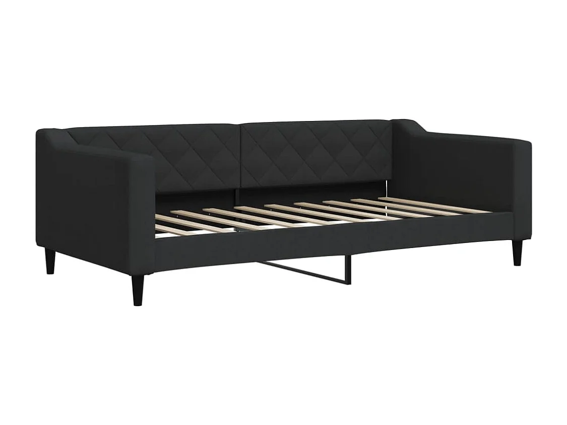 Divano letto con materasso nero 90x190 cm in tessuto