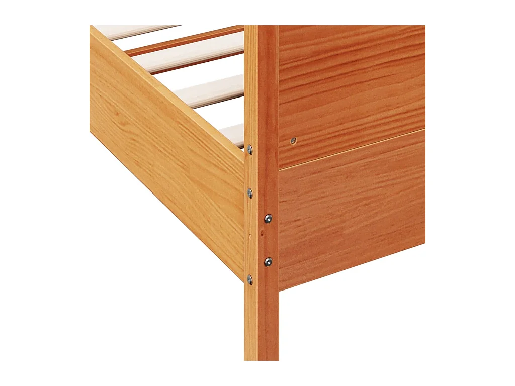Bedframe zonder matras bruin gewaxt 140x190cm massief grenenhout