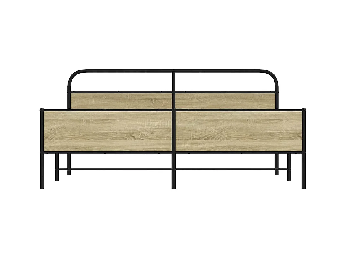 Metalen bedframe zonder matras Sonoma eiken 180x200 cm