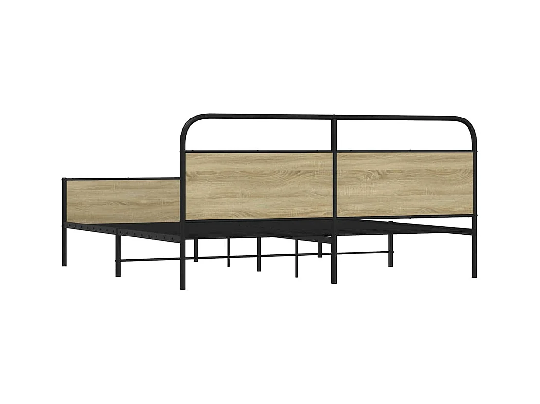Metalen bedframe zonder matras Sonoma eiken 180x200 cm