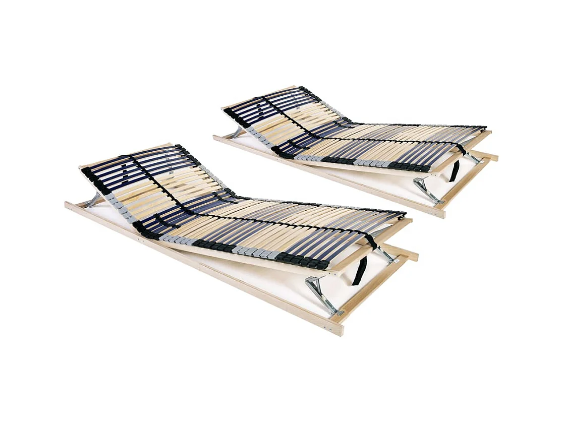 Lattenbodems zonder matras 2 stuks met 42 latten 80x200 cm