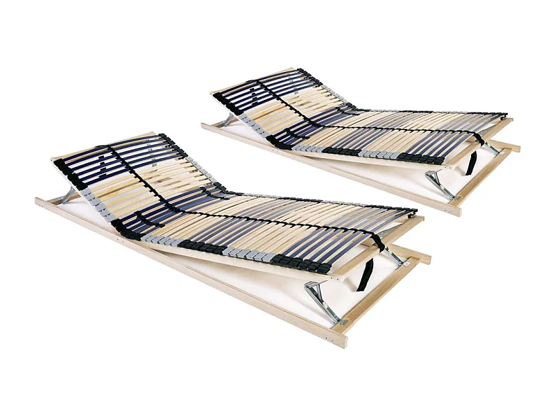 Sommiers à lattes sans matelas 2 pcs avec 42 lattes 80x200 cm