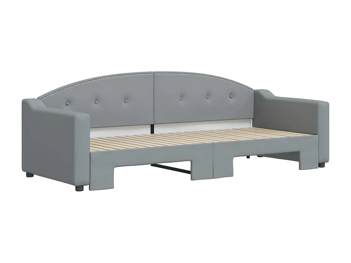 Tagesbett mit Ausziehbett ohne Matratze hellgrau 80x200 cm