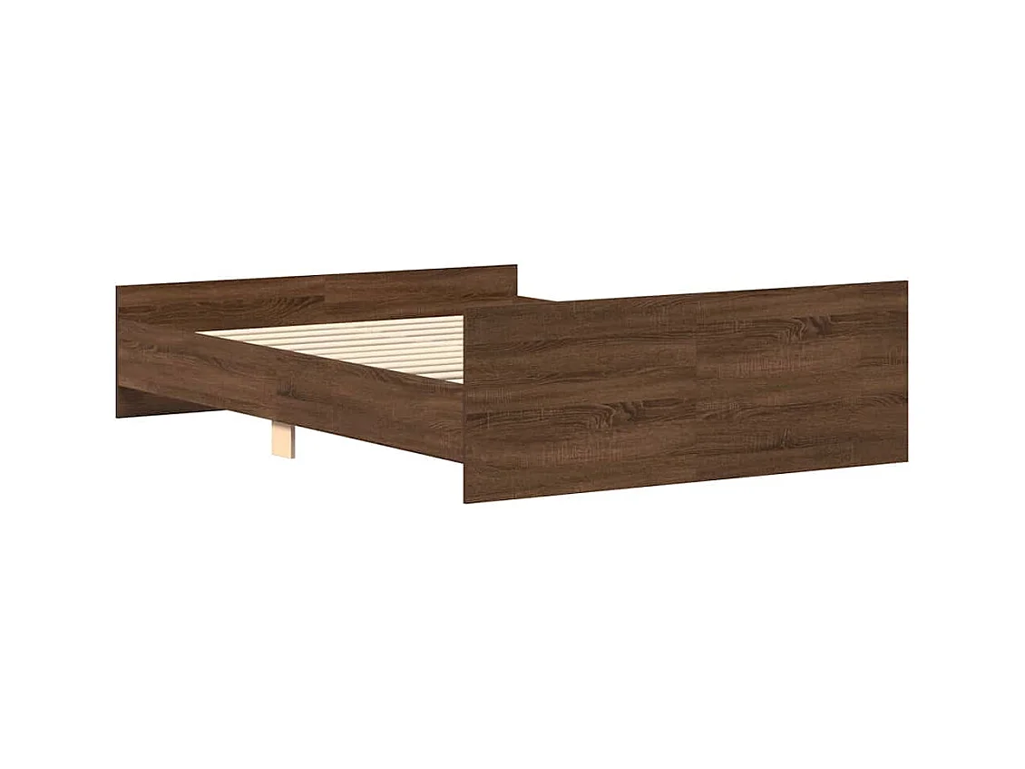 Cadre de lit sans matelas chêne marron 120x190 cm