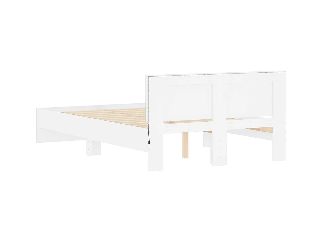 Struttura letto con testiera e LED bianco 120x190 cm