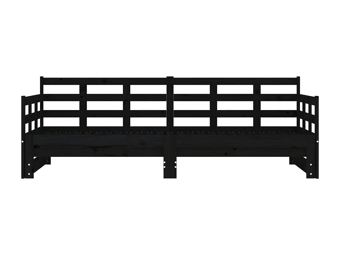 Schuifbed zonder matras zwart 2x(90x190) cm