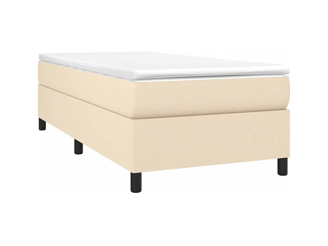 Lattenbodem en matras Crème 90x190 cm Stof