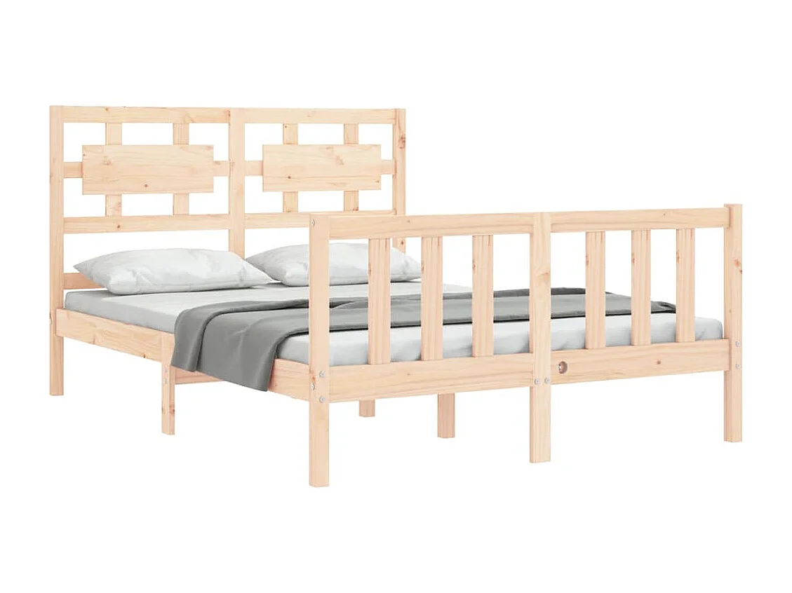 Struttura letto senza materasso in legno massello di pino