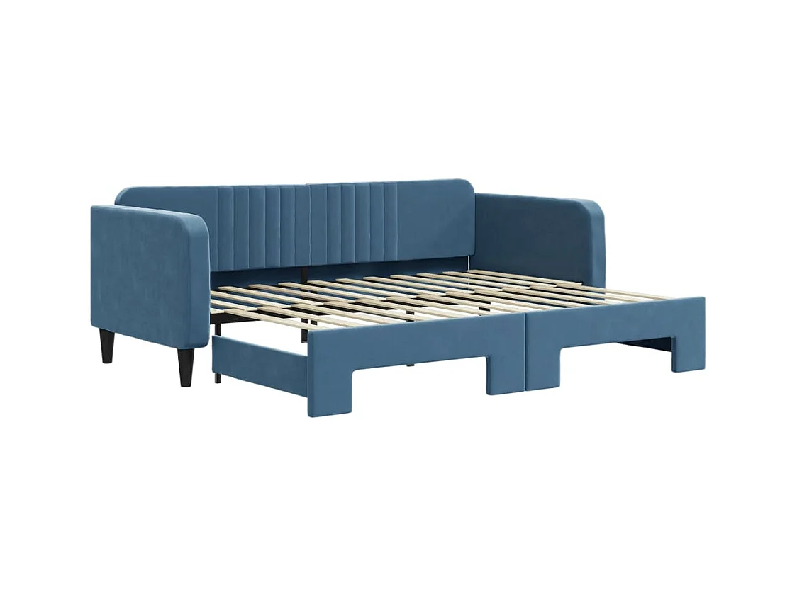 Cama de día con nido sin colchón azul 90x200 cm