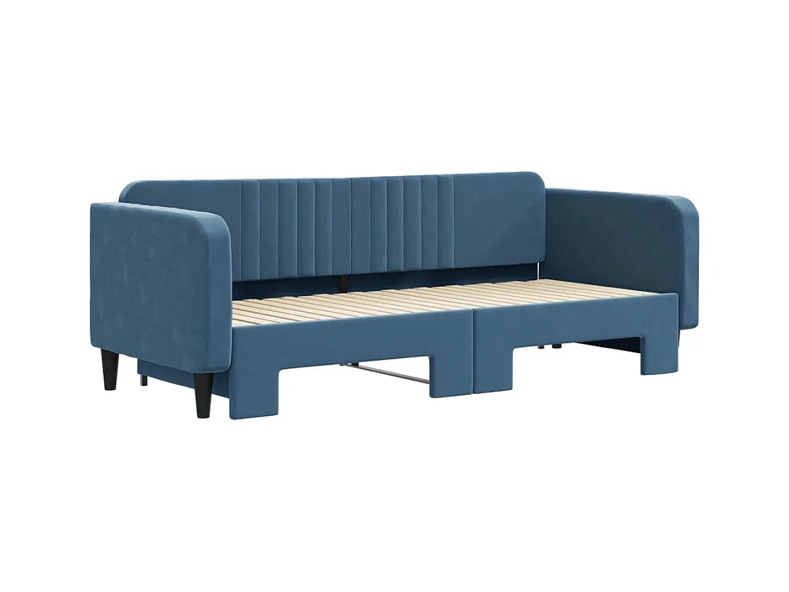 Cama de día con nido sin colchón azul 90x200 cm