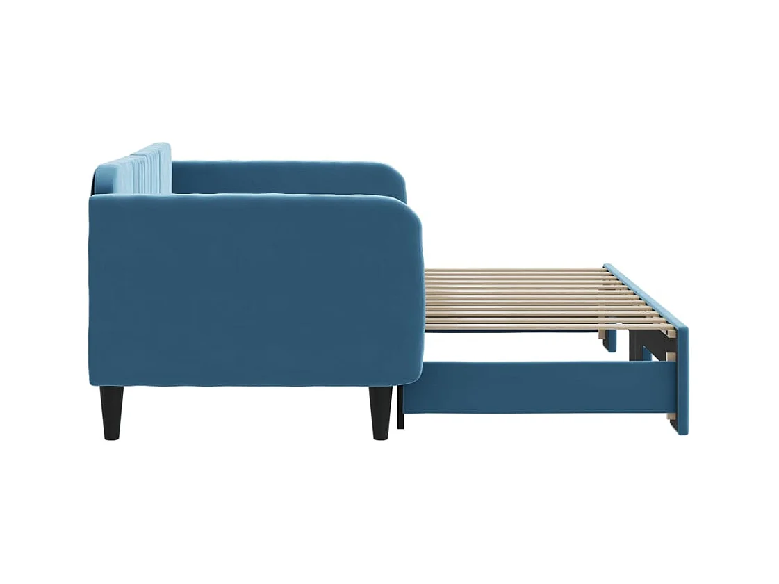 Cama de día con nido sin colchón azul 90x200 cm