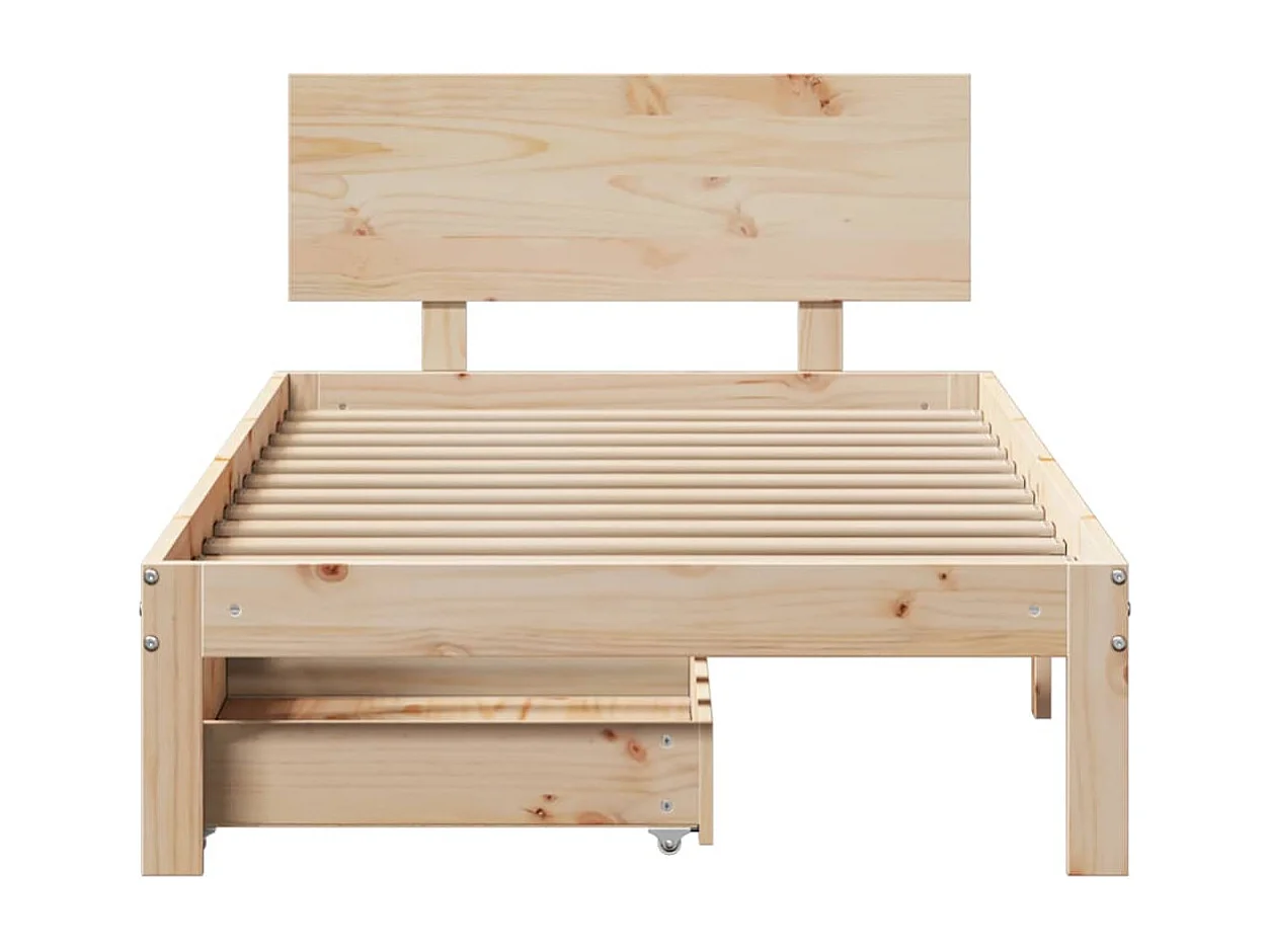 Struttura letto con cassetti senza materasso 90x190 cm