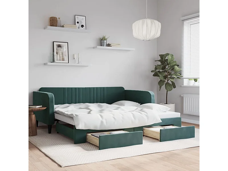 Dagbed met onderschuifbed en lades zonder matras 100x200 cm