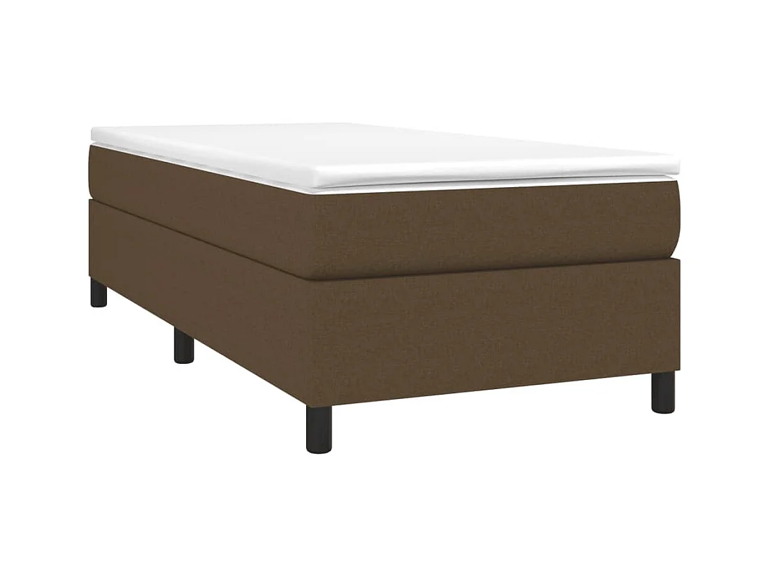 Struttura letto senza materasso tessuto marrone scuro 80x200 cm